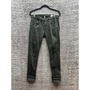 Rag & Bone The Dre Low-Rise Slim Boyfriend Jeans Dark Wash Olive Womens Size‎ 26